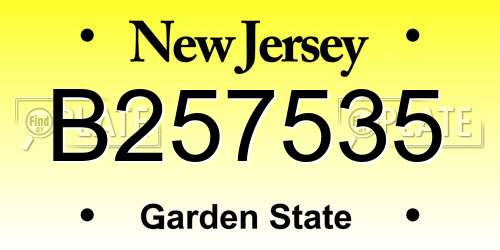 B257535 New Jersey License Plate