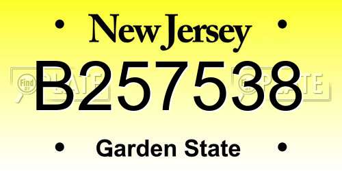 B257538 New Jersey License Plate