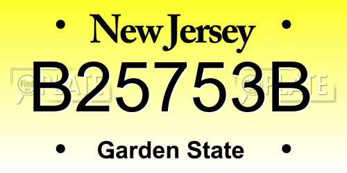 B25753B New Jersey License Plate