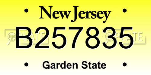 B257835 New Jersey License Plate