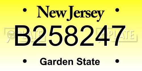 B258247 New Jersey License Plate