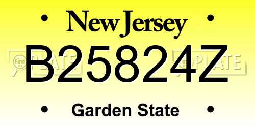 B25824Z New Jersey License Plate