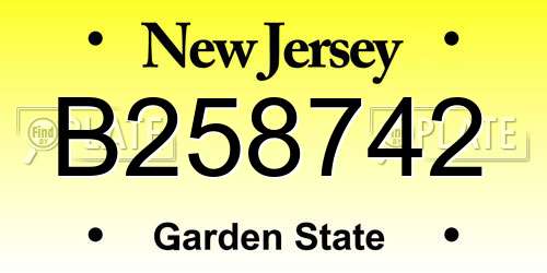 B258742 New Jersey License Plate
