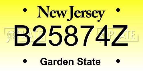 B25874Z New Jersey License Plate