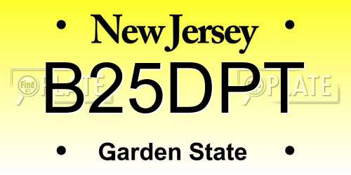 B25DPT New Jersey License Plate