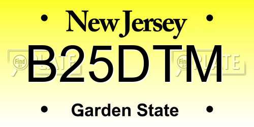B25DTM New Jersey License Plate