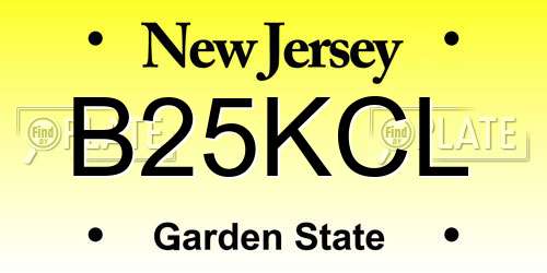 B25KCL New Jersey License Plate