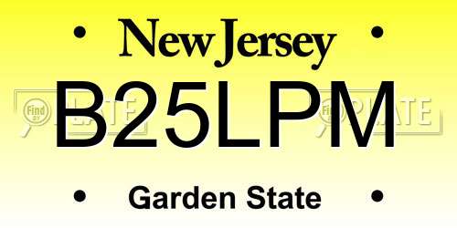 B25LPM New Jersey License Plate