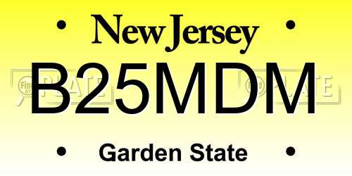 B25MDM New Jersey License Plate