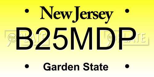 B25MDP New Jersey License Plate