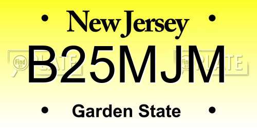 B25MJM New Jersey License Plate