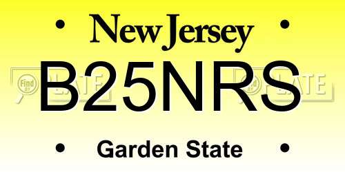 B25NRS New Jersey License Plate