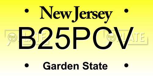 B25PCV New Jersey License Plate