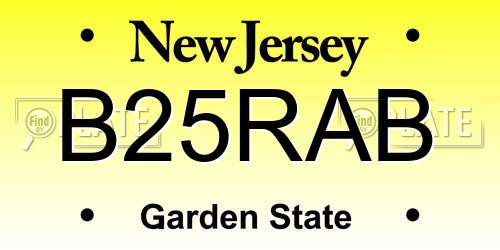 B25RAB New Jersey License Plate
