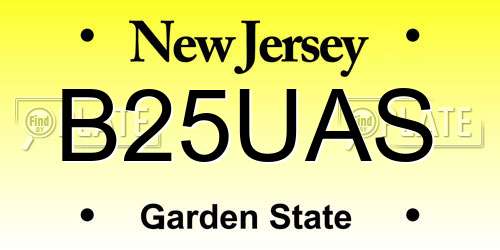 B25UAS New Jersey License Plate