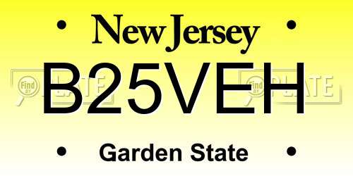 B25VEH New Jersey License Plate