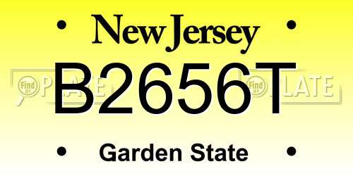 B2656T New Jersey License Plate