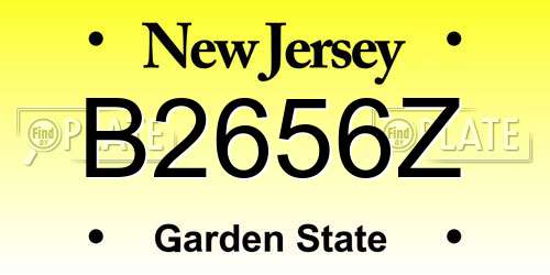 B2656Z New Jersey License Plate