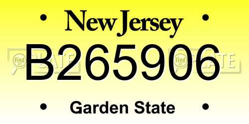 B265906 New Jersey License Plate