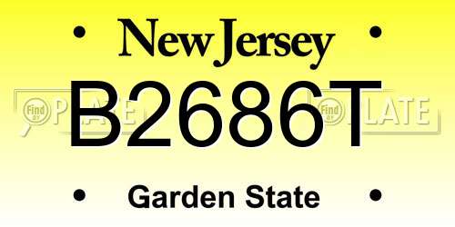 B2686T New Jersey License Plate