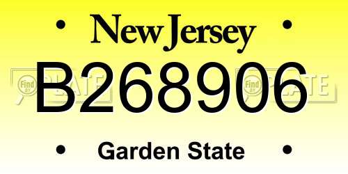 B268906 New Jersey License Plate