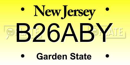 B26ABY New Jersey License Plate