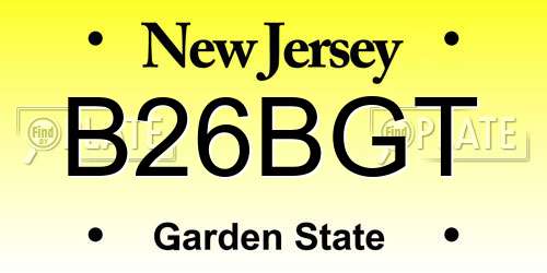 B26BGT New Jersey License Plate