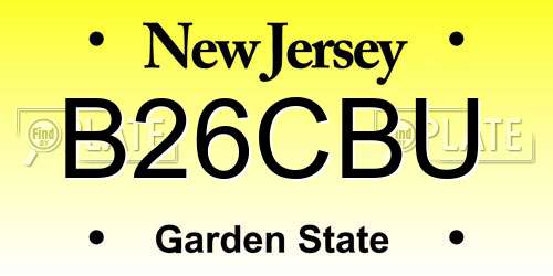 B26CBU New Jersey License Plate