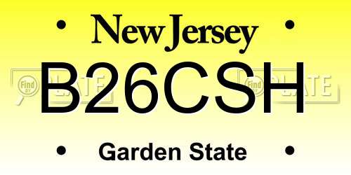 B26CSH New Jersey License Plate