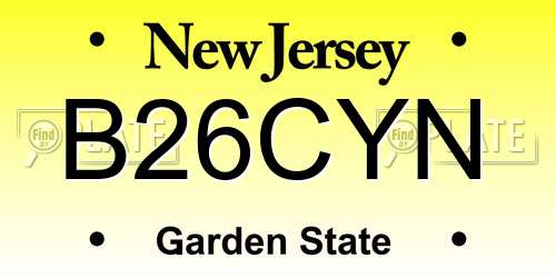 B26CYN New Jersey License Plate
