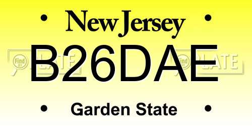 B26DAE New Jersey License Plate