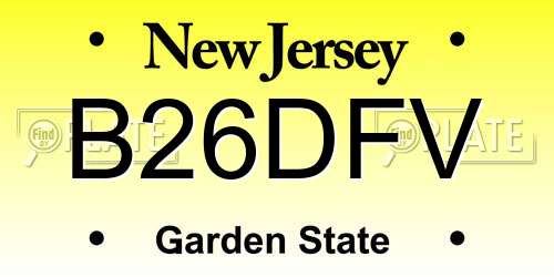 B26DFV New Jersey License Plate