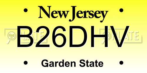 B26DHV New Jersey License Plate