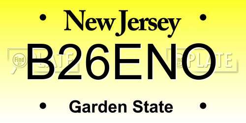 B26ENO New Jersey License Plate
