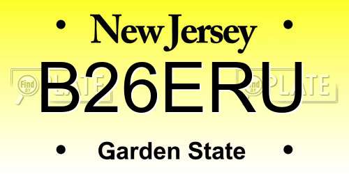 B26ERU New Jersey License Plate