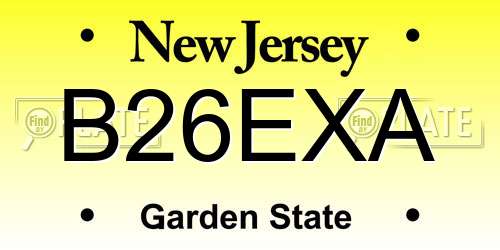 B26EXA New Jersey License Plate