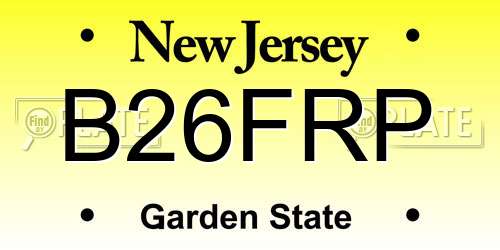 B26FRP New Jersey License Plate
