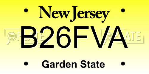 B26FVA New Jersey License Plate