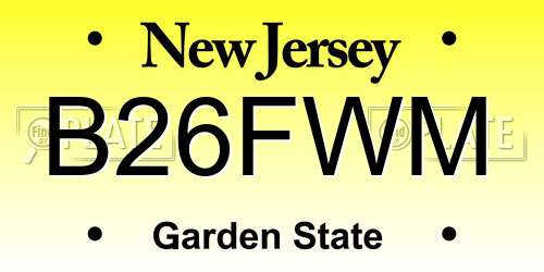 B26FWM New Jersey License Plate