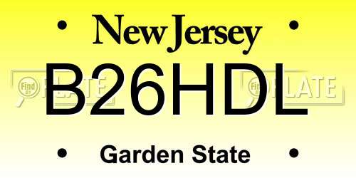B26HDL New Jersey License Plate