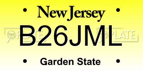 B26JML New Jersey License Plate