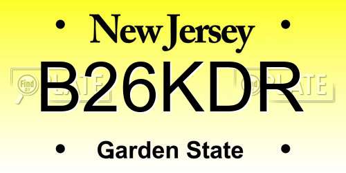 B26KDR New Jersey License Plate