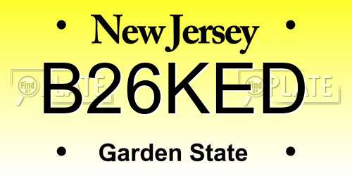 B26KED New Jersey License Plate