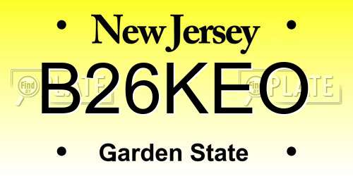 B26KEO New Jersey License Plate