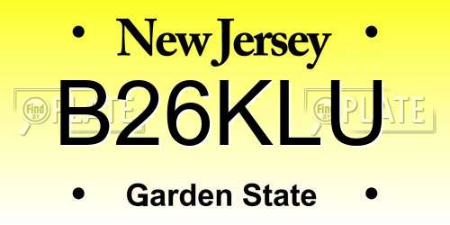 B26KLU New Jersey License Plate