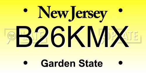 B26KMX New Jersey License Plate
