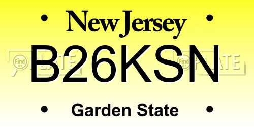 B26KSN New Jersey License Plate