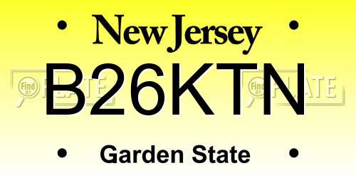 B26KTN New Jersey License Plate