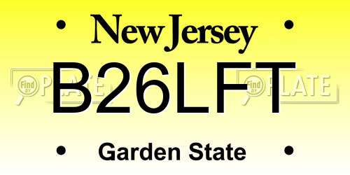B26LFT New Jersey License Plate