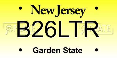 B26LTR New Jersey License Plate